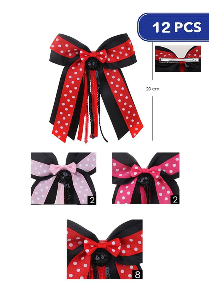 FASHION RIBBON HAIR BOW  (12 UNITS)