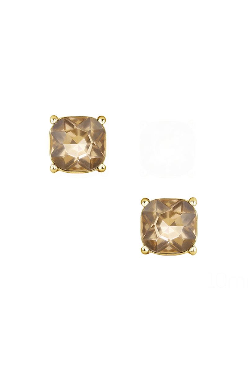 10MM CRYSTAL STONE CUSHION POST EARRING