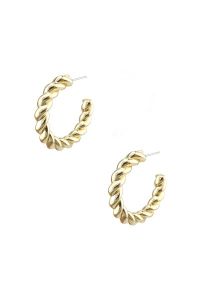 METAL ROPE TWISTED HOOP EARRING