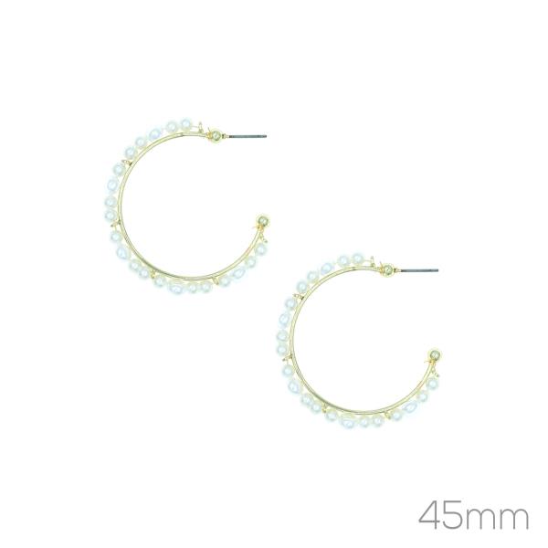 PEARL HOOP EARRING
