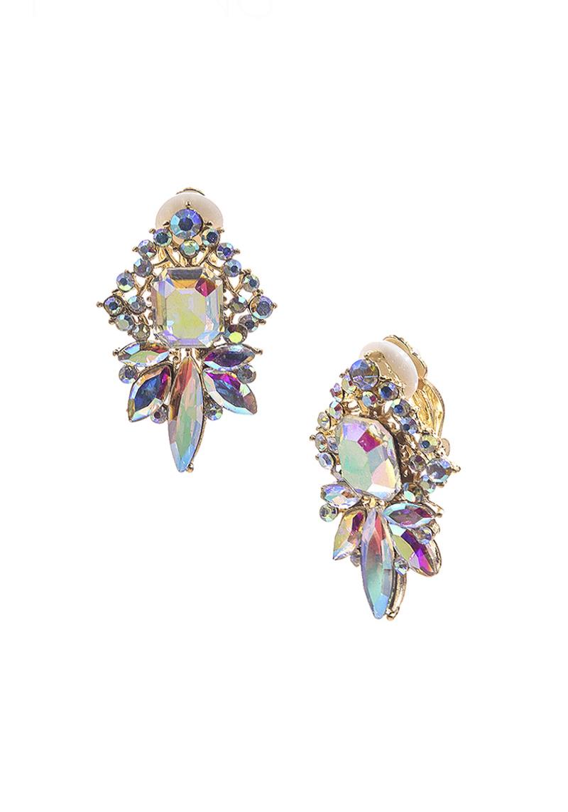 MULTI SHAPE STONE CLIP EARRING