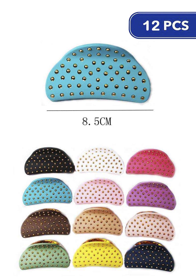 FASHION METAL BALL HAIR CLAW CLIP (12 UNITS)