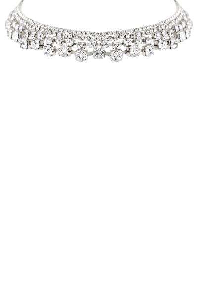 RHINESTONE 4 LINE GRADUAL CHOKER