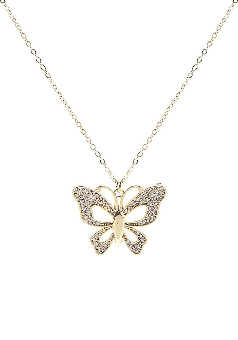CZ HOLLOW BUTTERFLY NECKLACE
