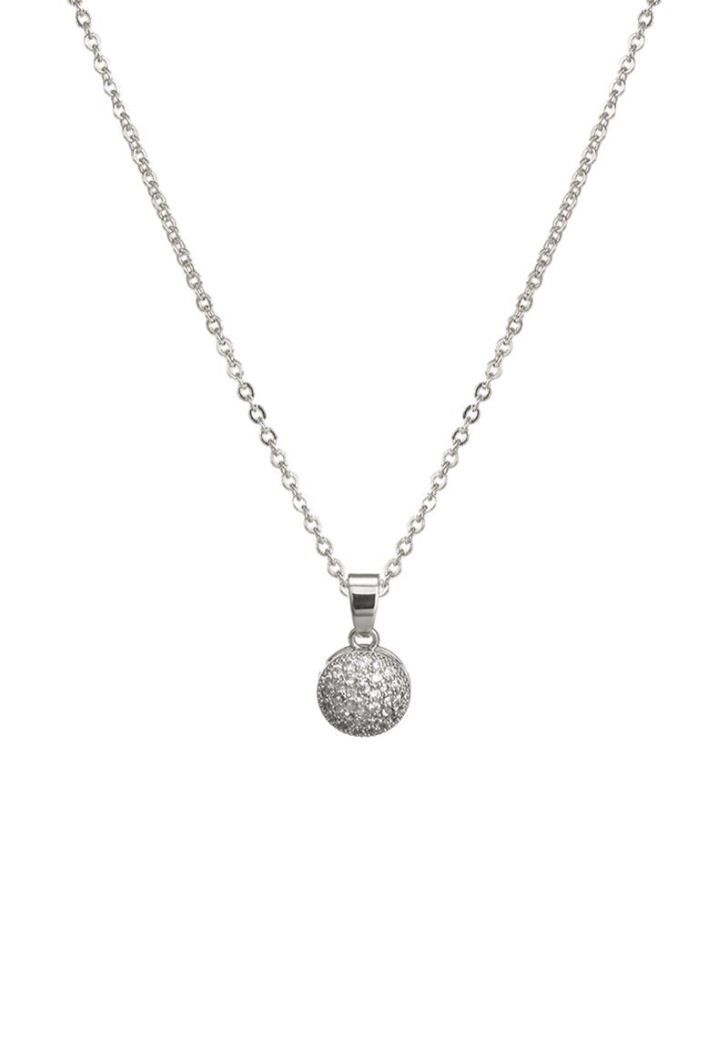 CUBIC ZIRCONIA PAVE ROUND NECKLACE