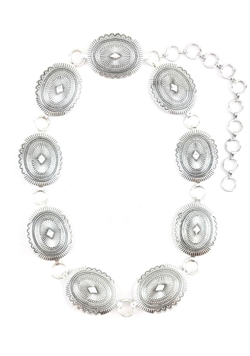 WESTERN STYLE ROUND METAL CHAIN BELT