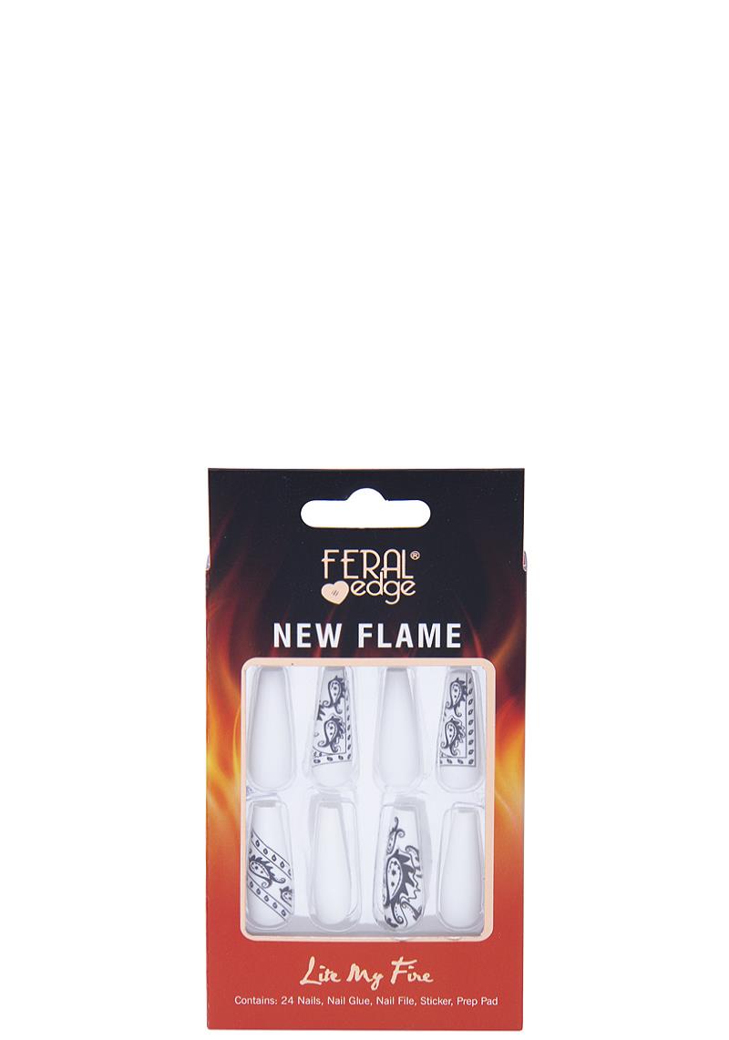 LITE MY FIRE WHITE PRINT NAIL DECORATE SET