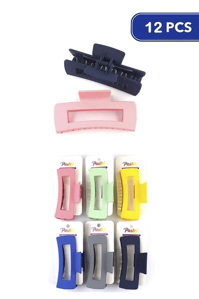 OPEN CURVE SQUARE HAIR CLAW CLIP (12 UNITS)