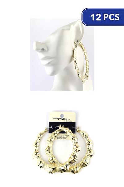 METAL HOOP DESIGN 80MM EARRING (12 UNITS)