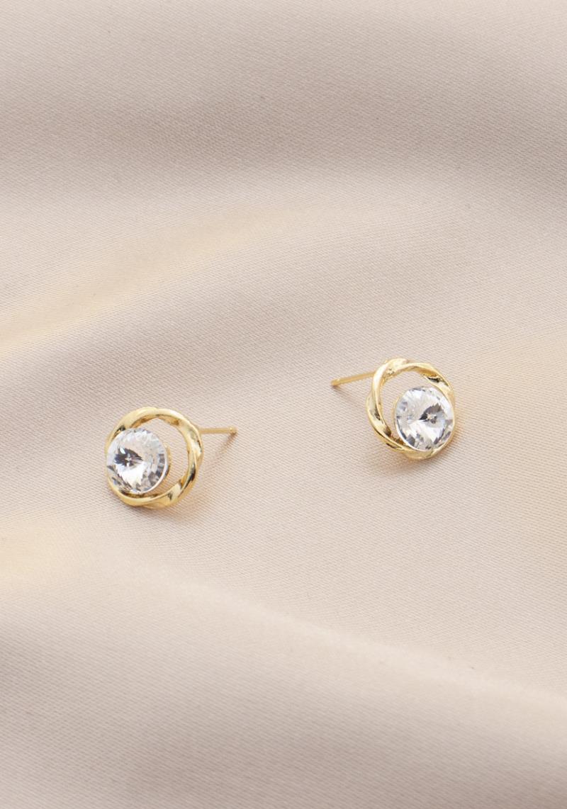 SODAJO ROUND CRYSTAL EARRING