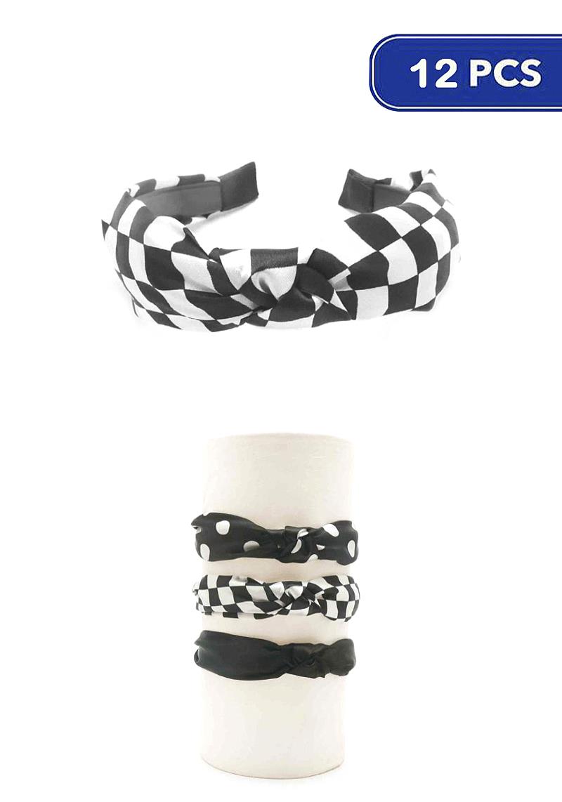 PATTERN KNOTTED HEADBAND (12 UNITS)