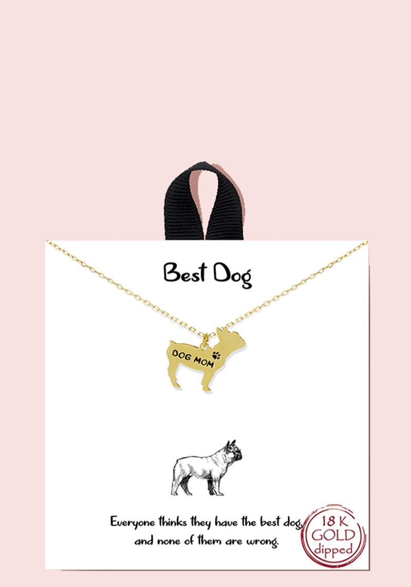 18K GOLD RHODIUM DIPPED BEST DOG NECKLACE