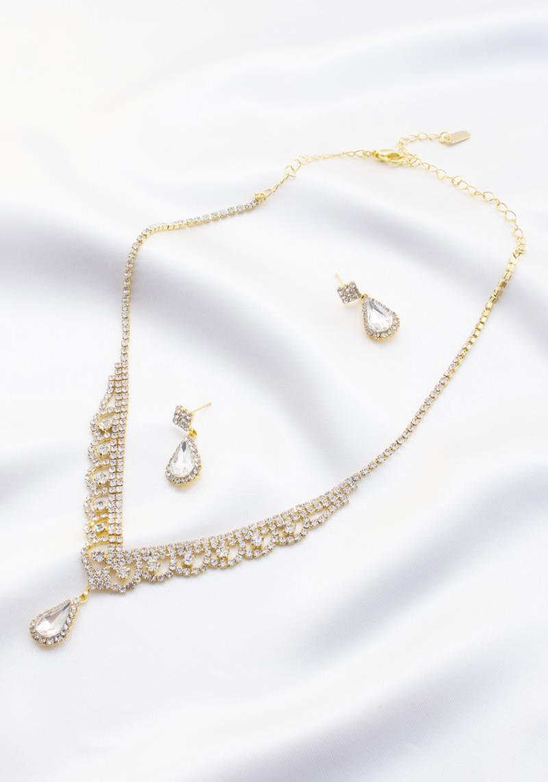 TEARDROP RHINESTONE BRIDAL NECKLACE