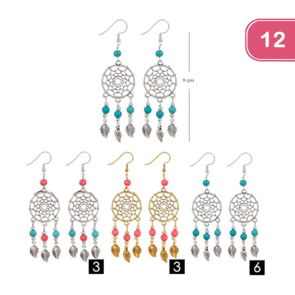 DREAM CATCHER DANGLE EARRING (12 UNITS)