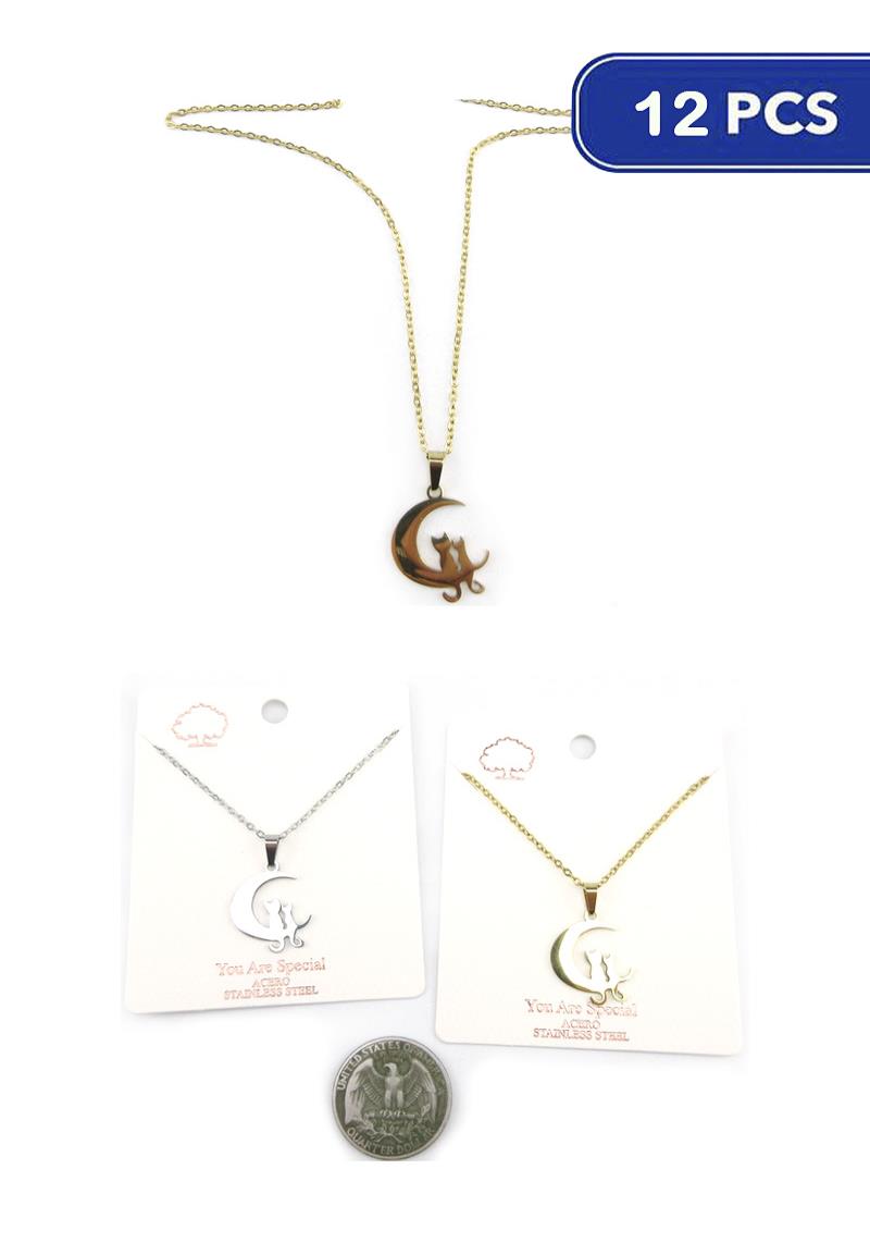 FASHION MOON PENDANT NECKLACE (12 UNITS)