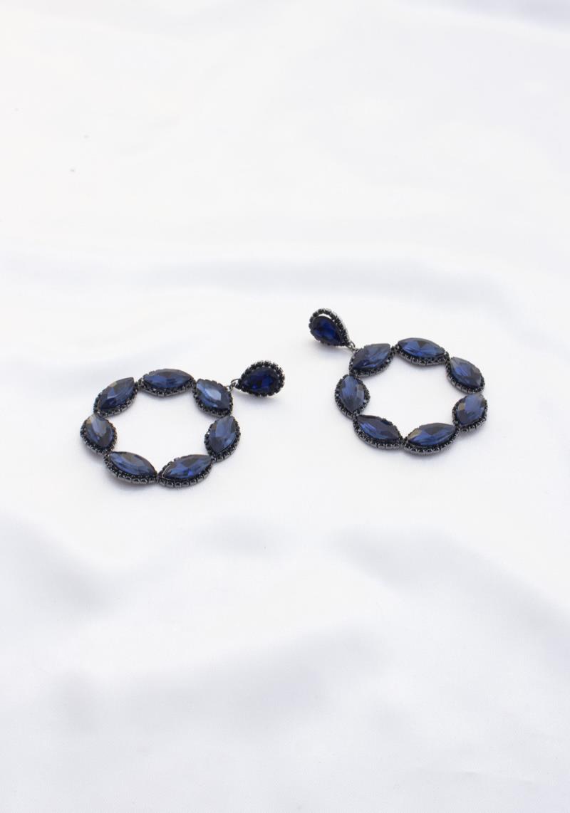 MARQUISE ROUND RHINESTONE EARRING