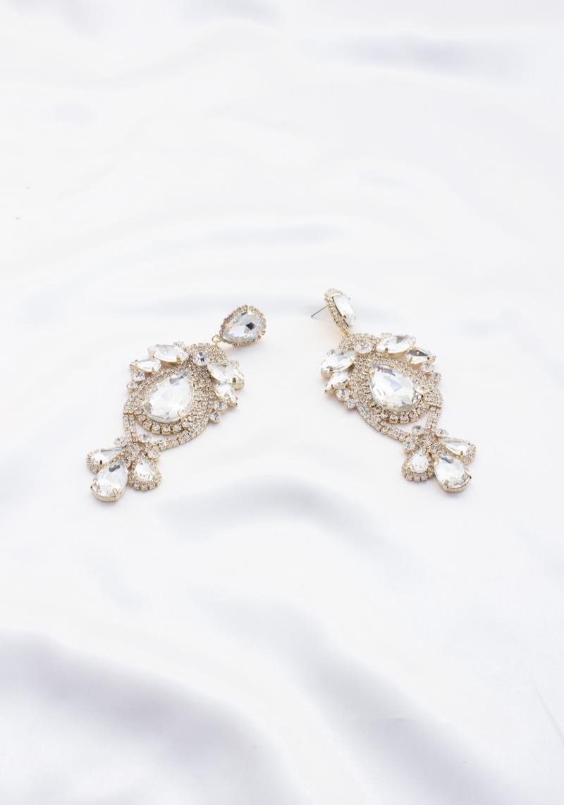 RHINESTONE TEARDROP DANGLE EARRING