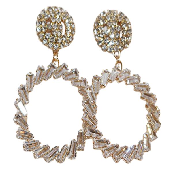 RHINESTONE CIRCLE DANGLE EARRING