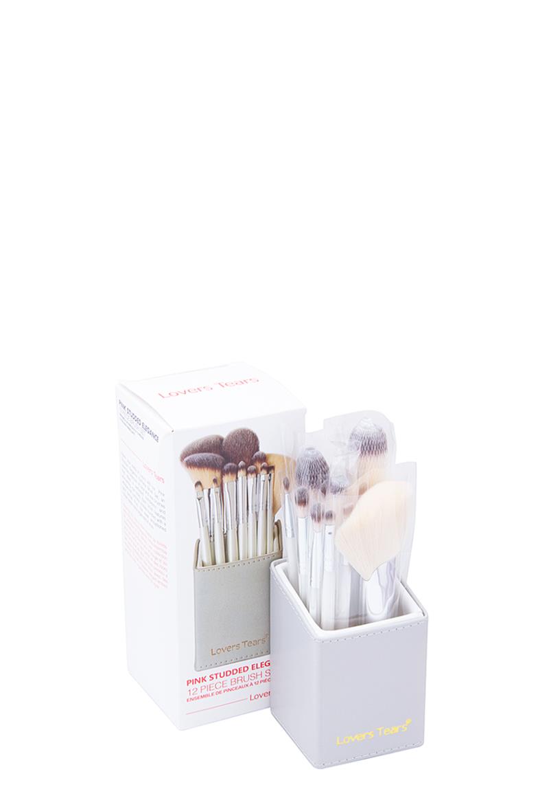 LOVERS TEARS PINK STUDDED ELEGANCE 12 PIECE BRUSH SET