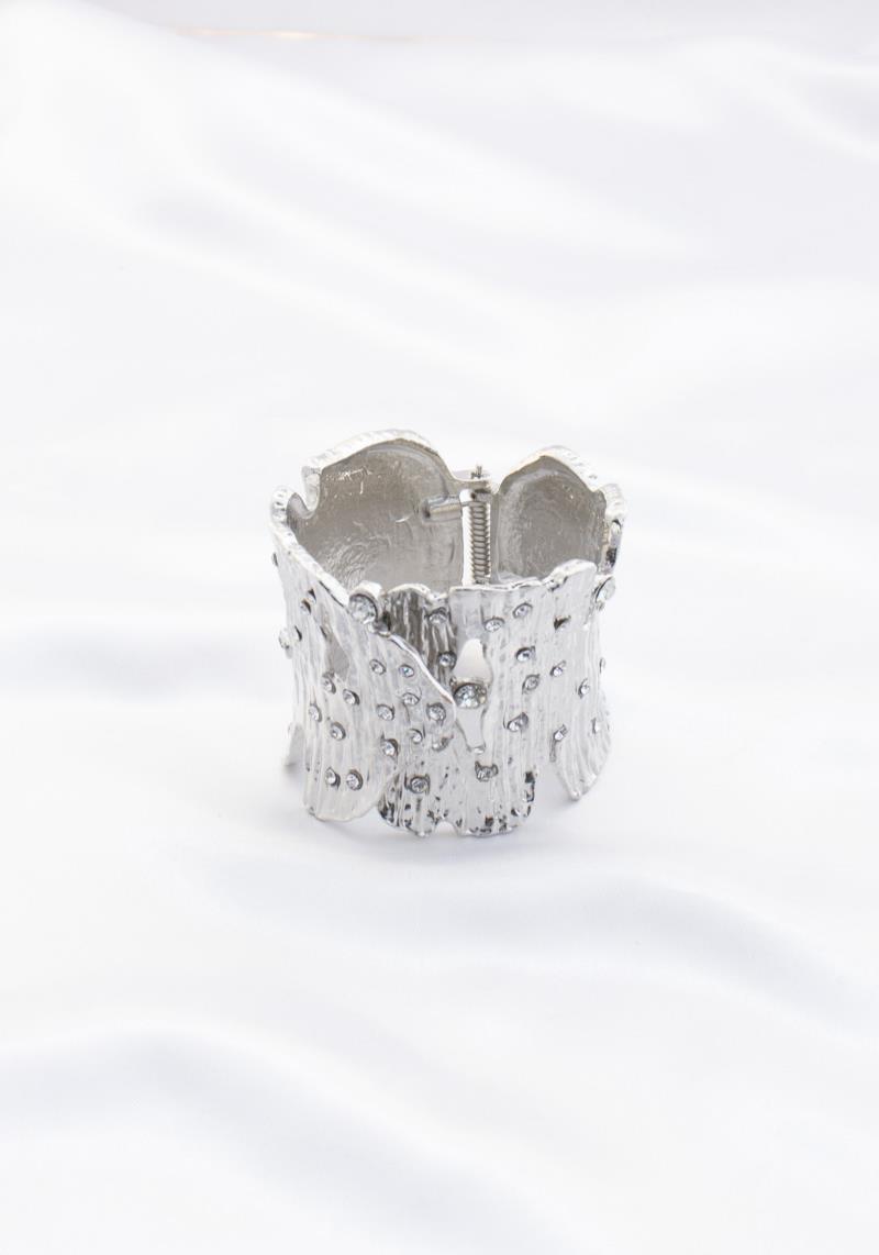 RHINESTONE METAL CUFF BRACELET