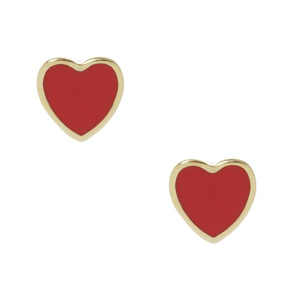 ENAMEL HEART SHAPE EARRING