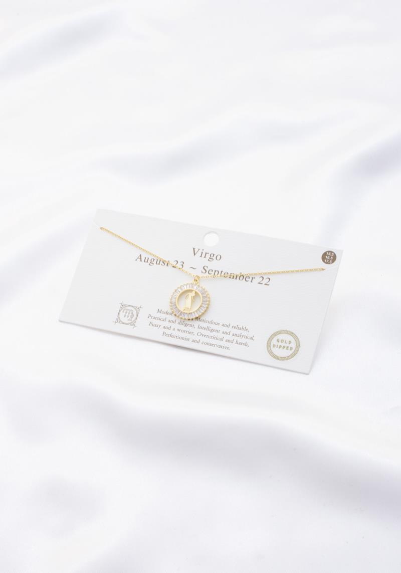 CRYSTAL HOROSCOPE ZODIAC PENDANT NECKLACE