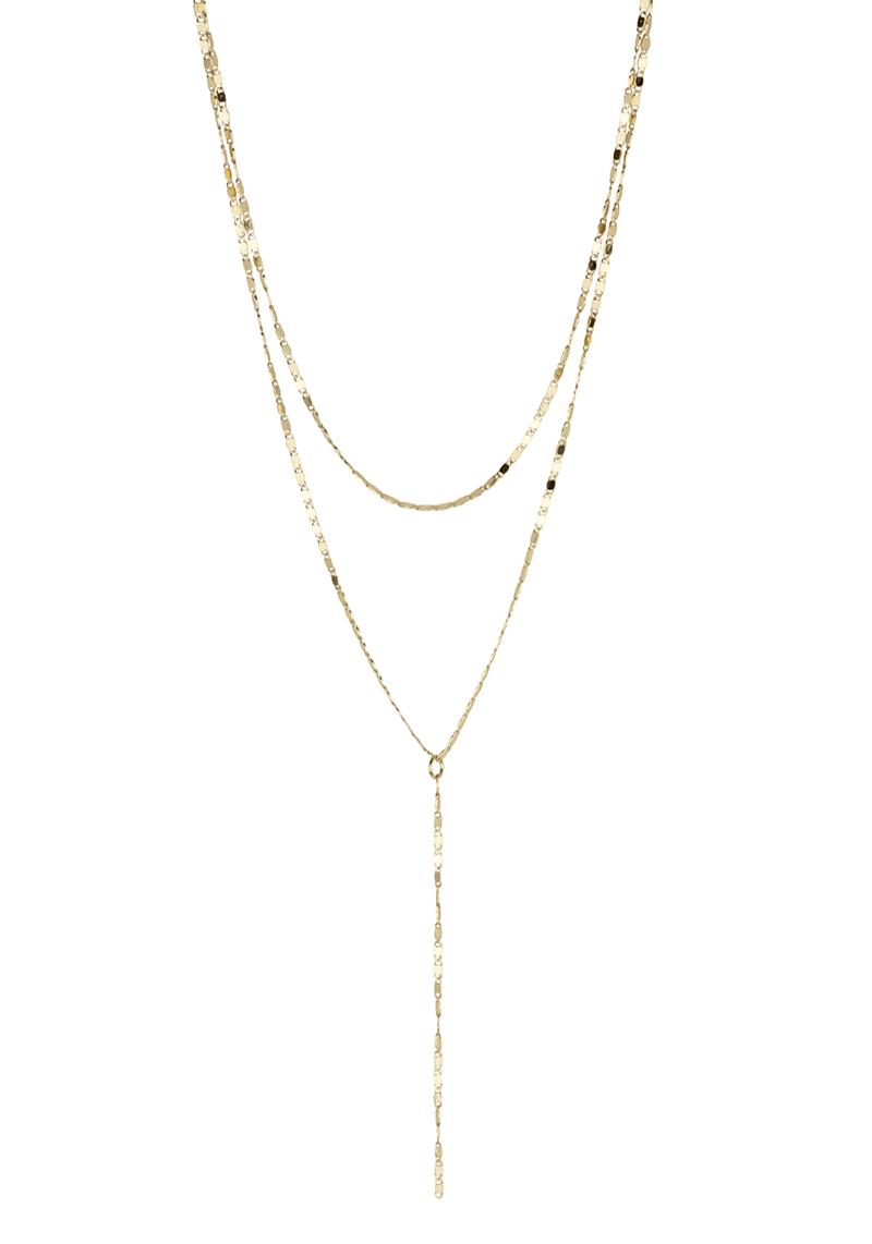 2 LAYERED METAL CHAIN Y NECKLACE
