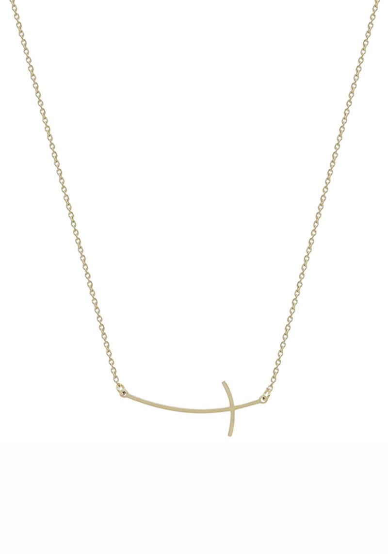 METAL CROSS PENDANT NECKLACE