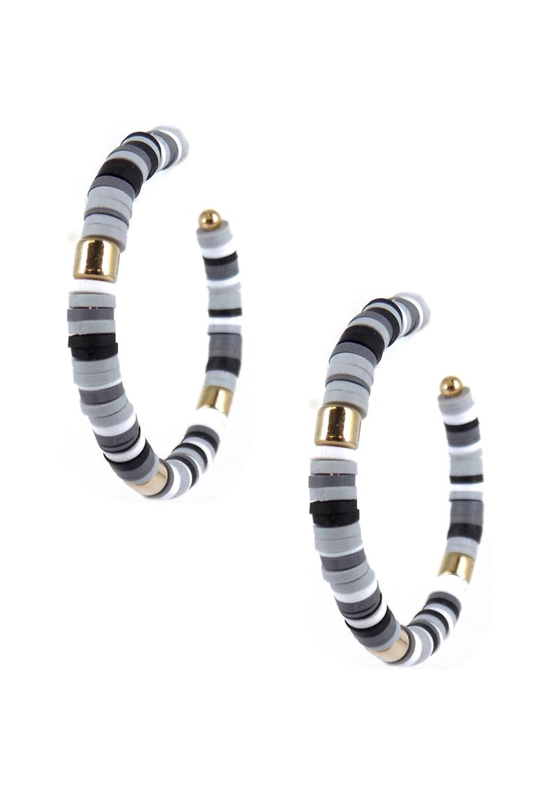 RUBBER DISC HOOP EARRING