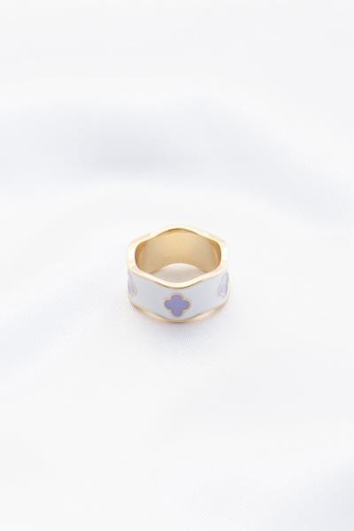 MOROCCAN SHAPE ENAMEL METAL RING