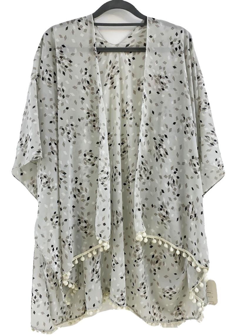 FASHION MULTI PATTERN PRINT KIMONO