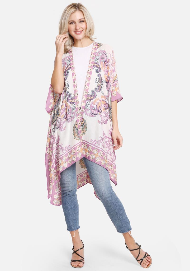 PAISLEY PRINT COVER UP KIMONO