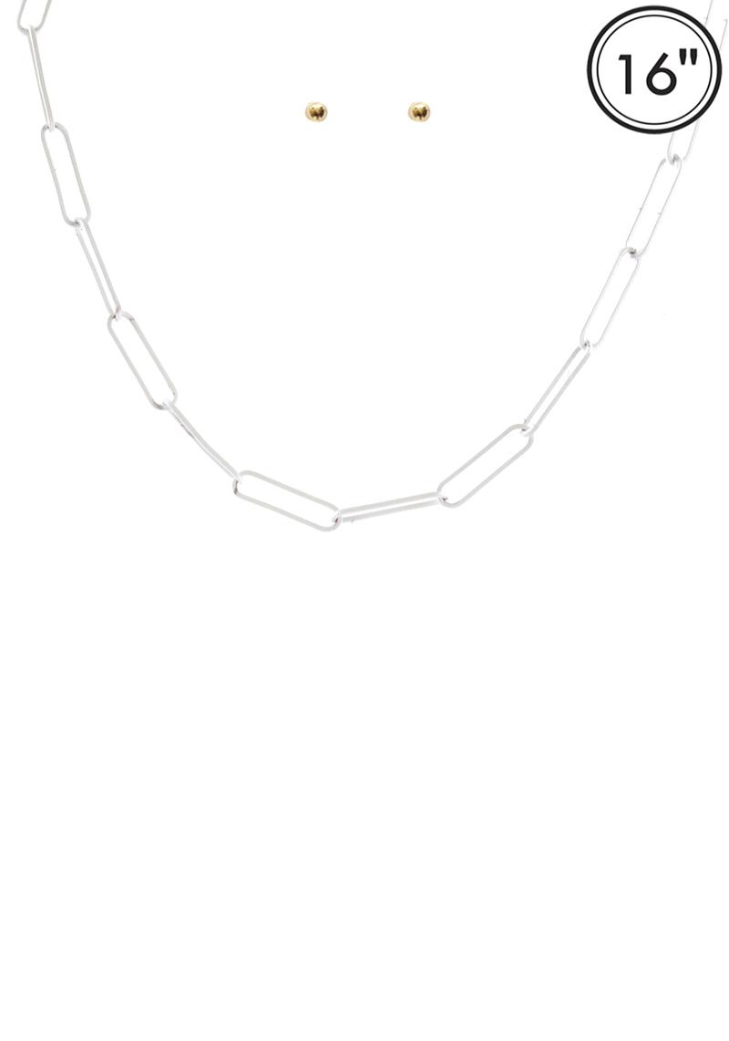COLOR METAL CHAIN NECKLACE