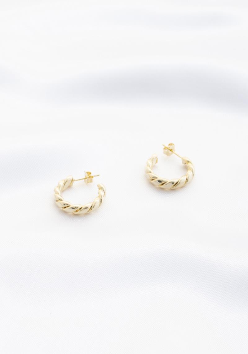 SODAJO TWISTED MINI OPEN HOOP EARRING