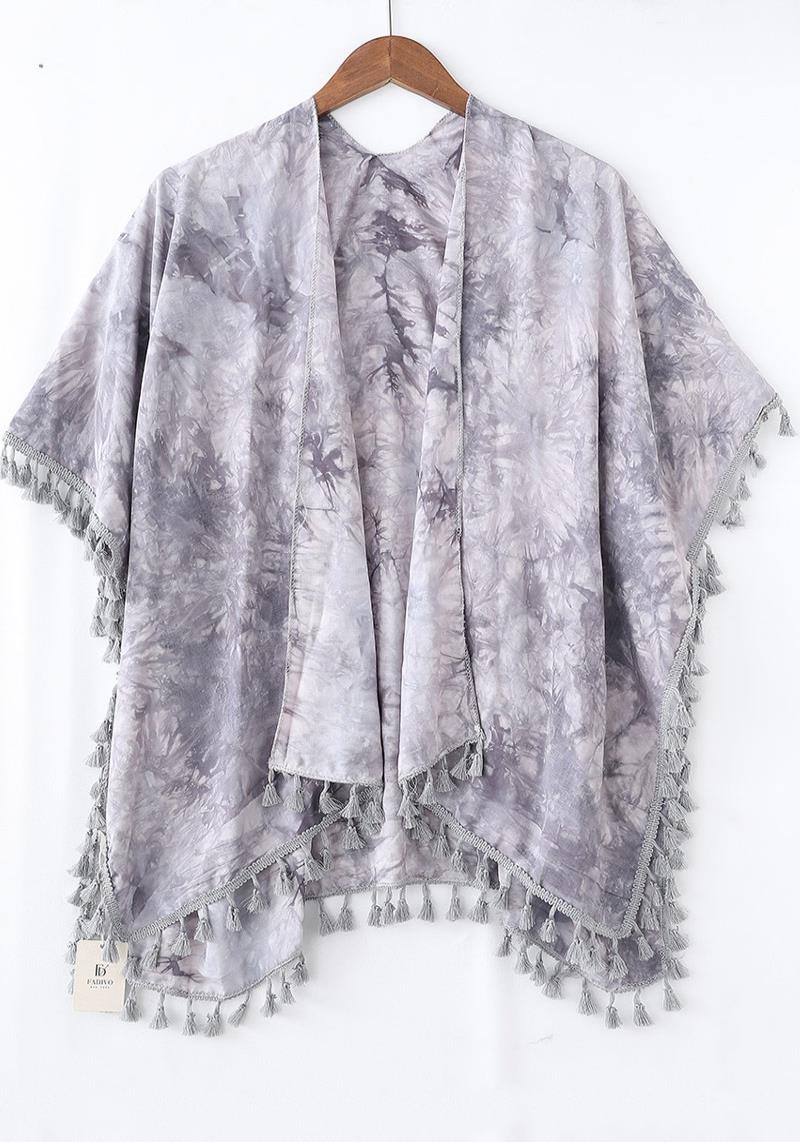 WATER COLOR TIE-DYE SUMMER PONCHO