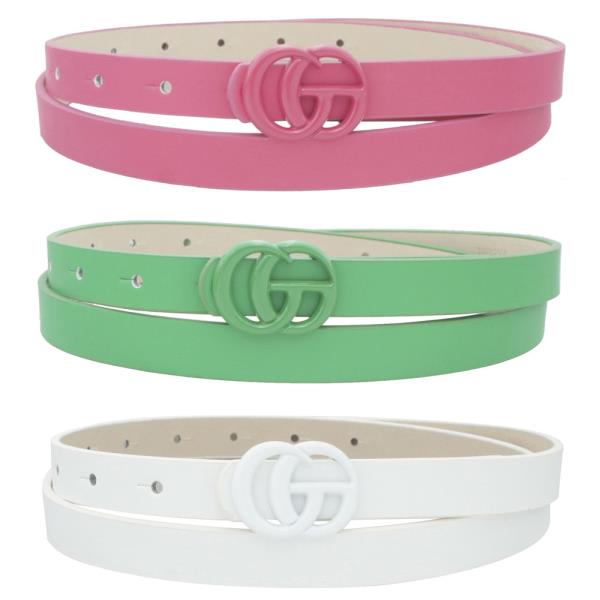 COLOR COATED BUCKLE TRIO BELT