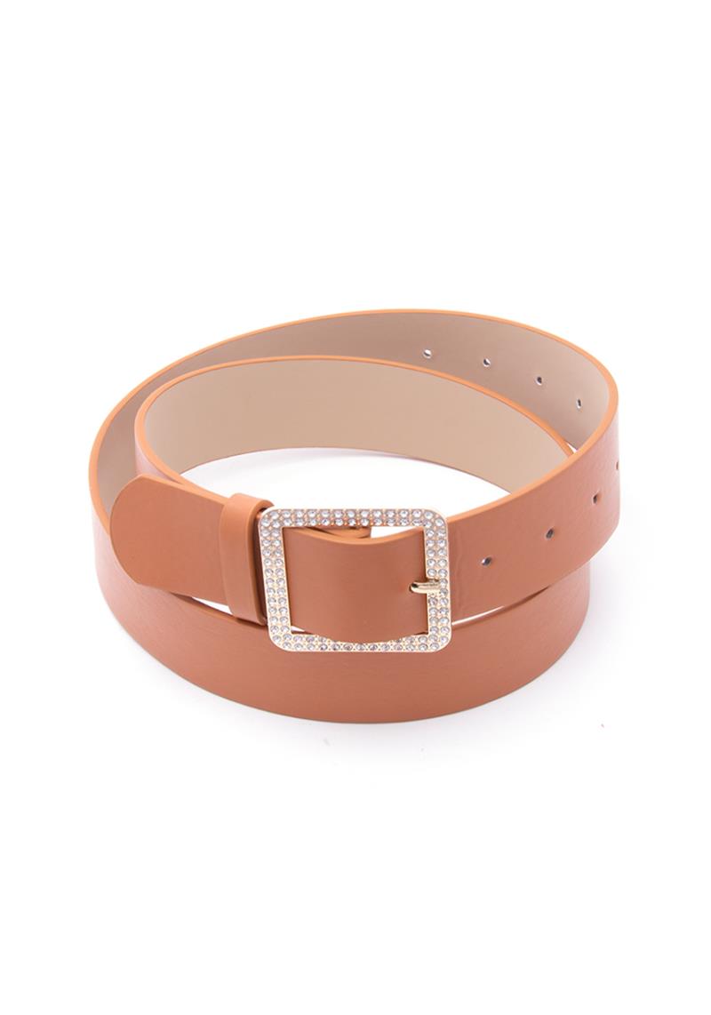 FASHION RHINESTONE SQUARE BUCKLE BELT