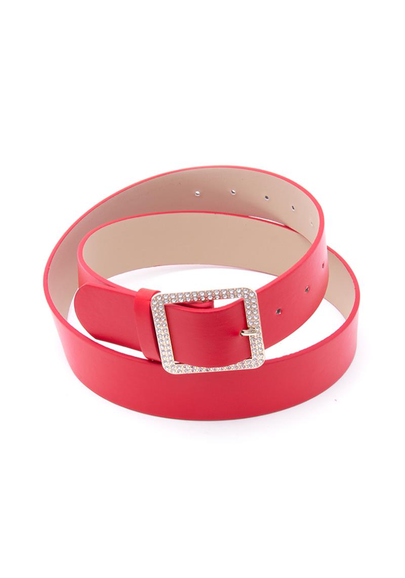 FASHION RHINESTONE SQUARE BUCKLE BELT