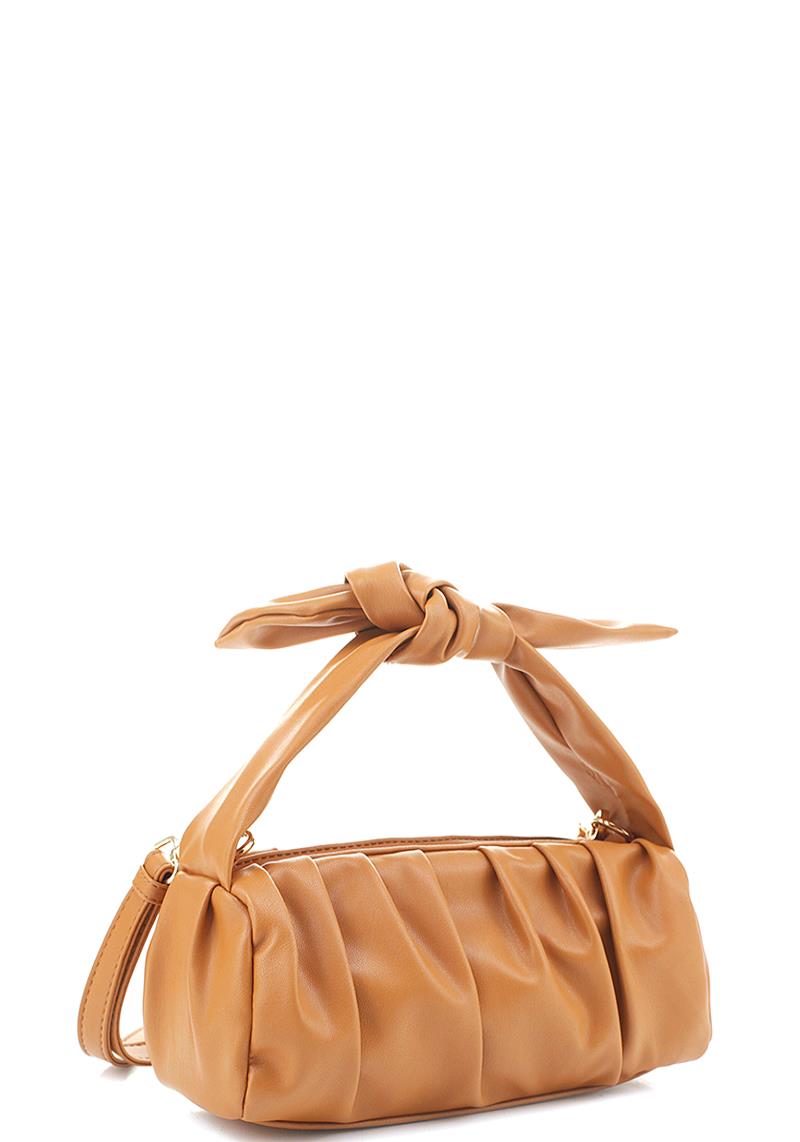 SMOOTH HANDLE KNOT WRINKLE DESIGN CROSSBODY BAG