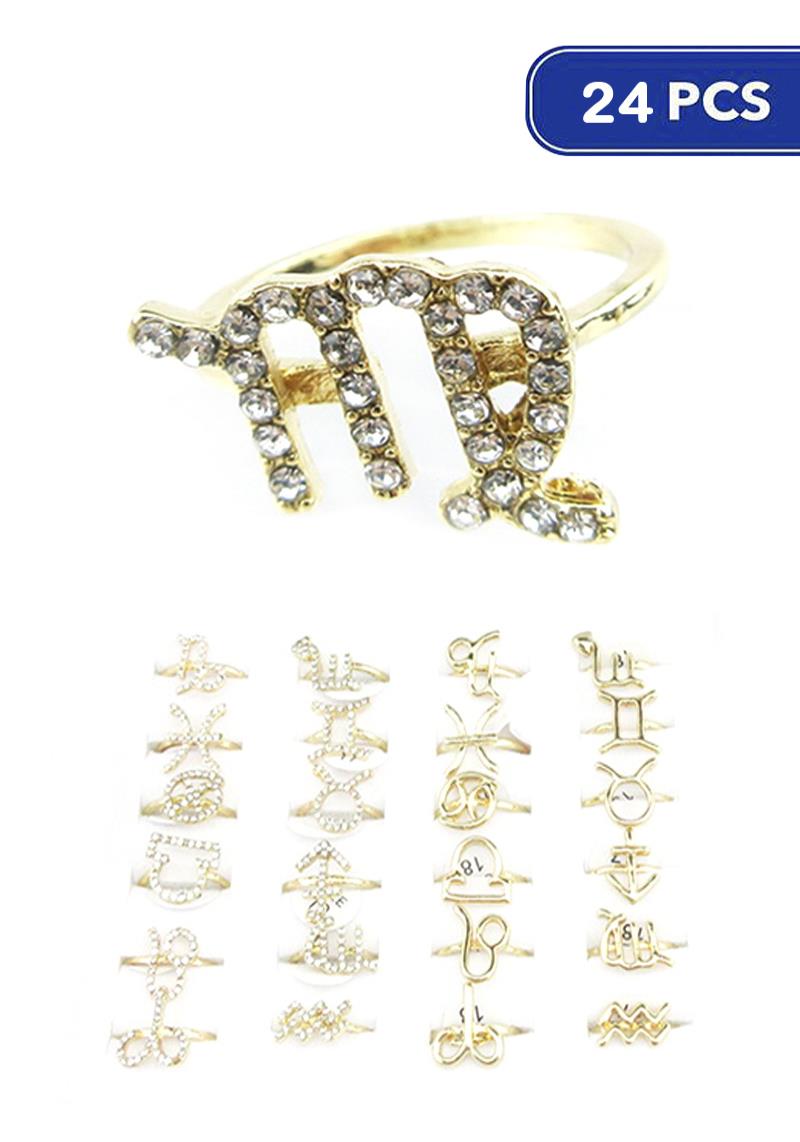 FASHION ZODIAC SIGN RING (24 UNITS)