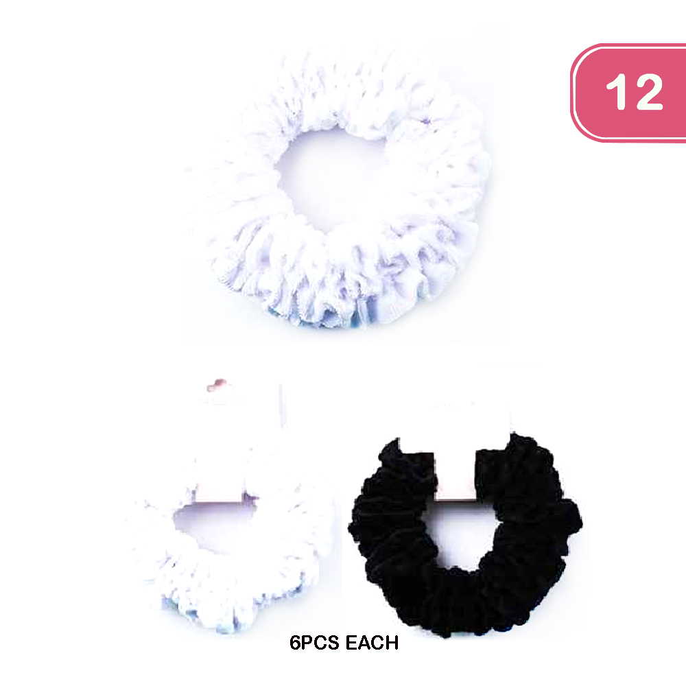 FASHION VELVET HAIR SCRUNCHIES (12 UNITS)