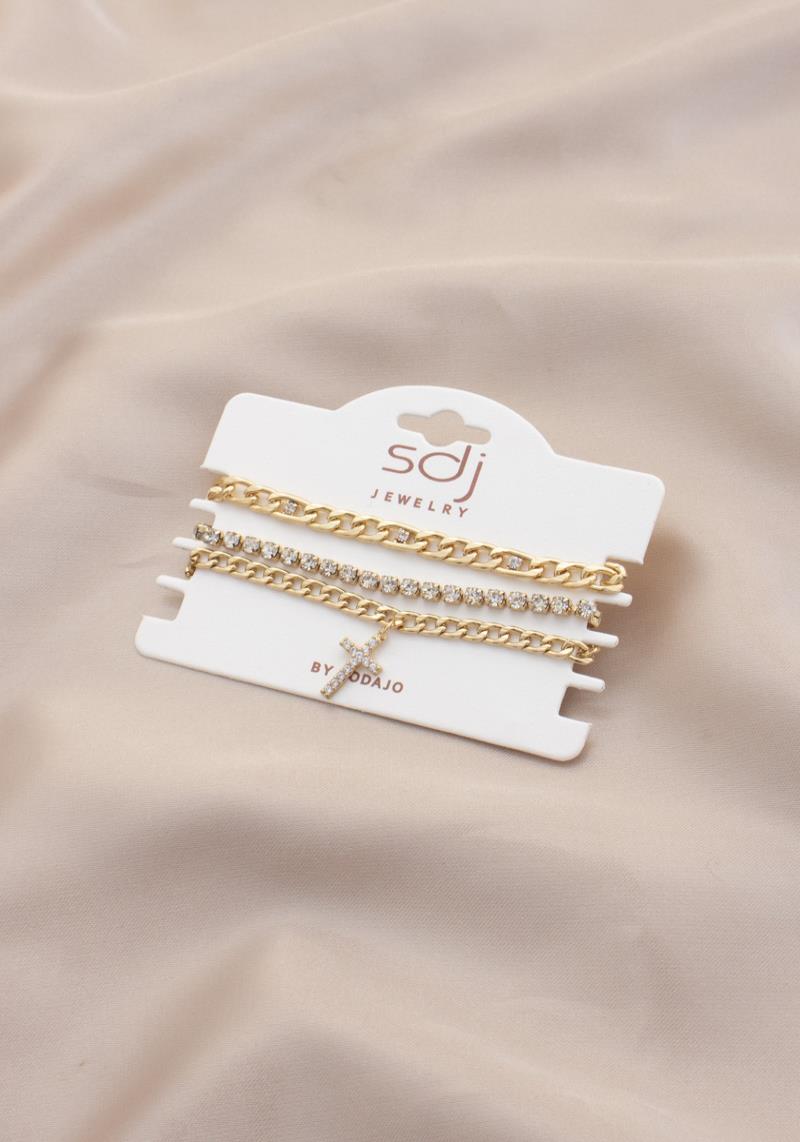SODAJO CROSS CHARM BRACELET SET