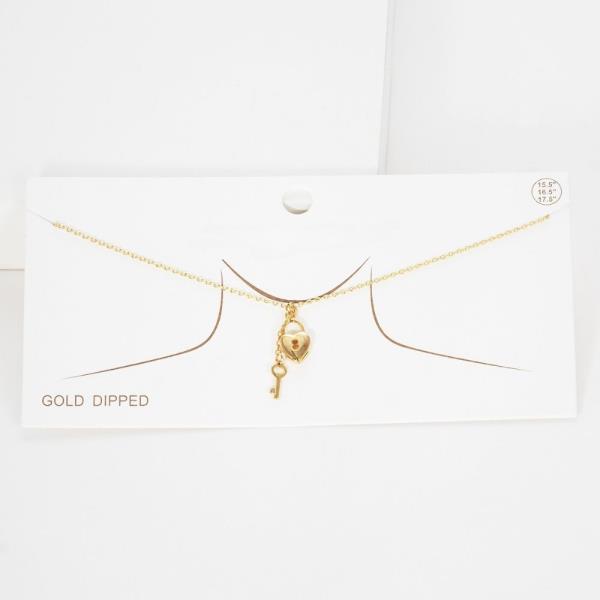 HEART LOCK KEY CHARM NECKLACE