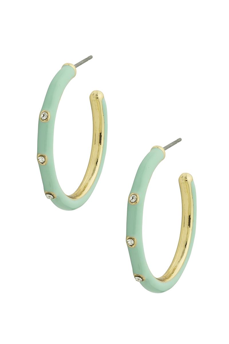 COLOR METAL HOOP EARRING