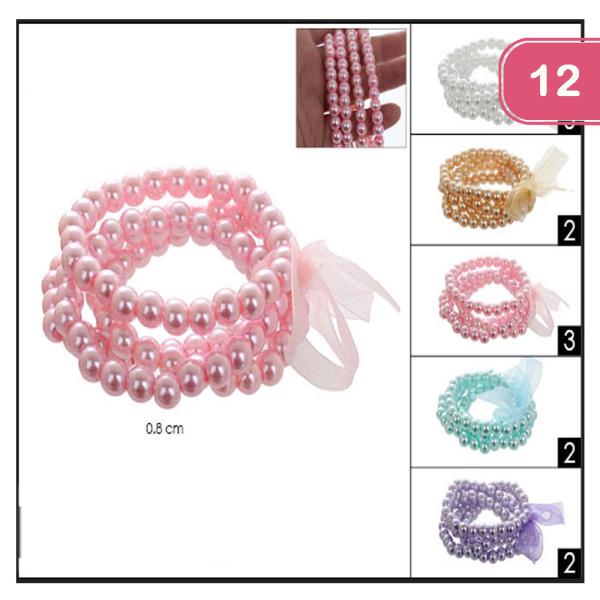 FASHION PEARL MULTI BRACELET (12 UNITS)