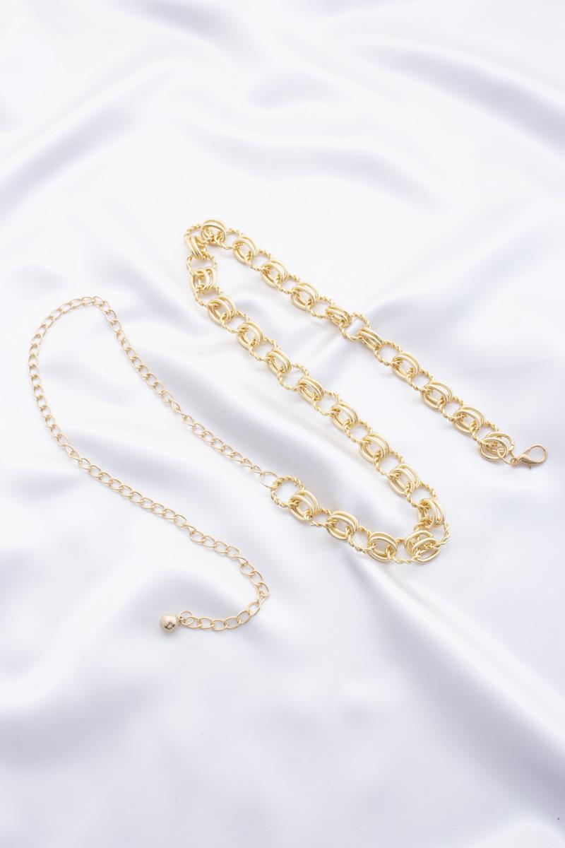 DAINTY CIRCLE LINK METAL CHAIN BELT