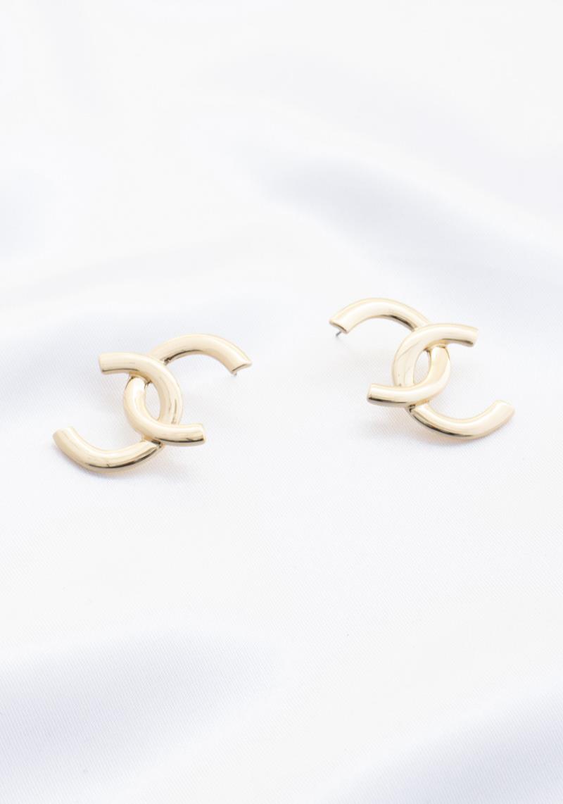 DOUBLE C SHAPE LINK METAL EARRING