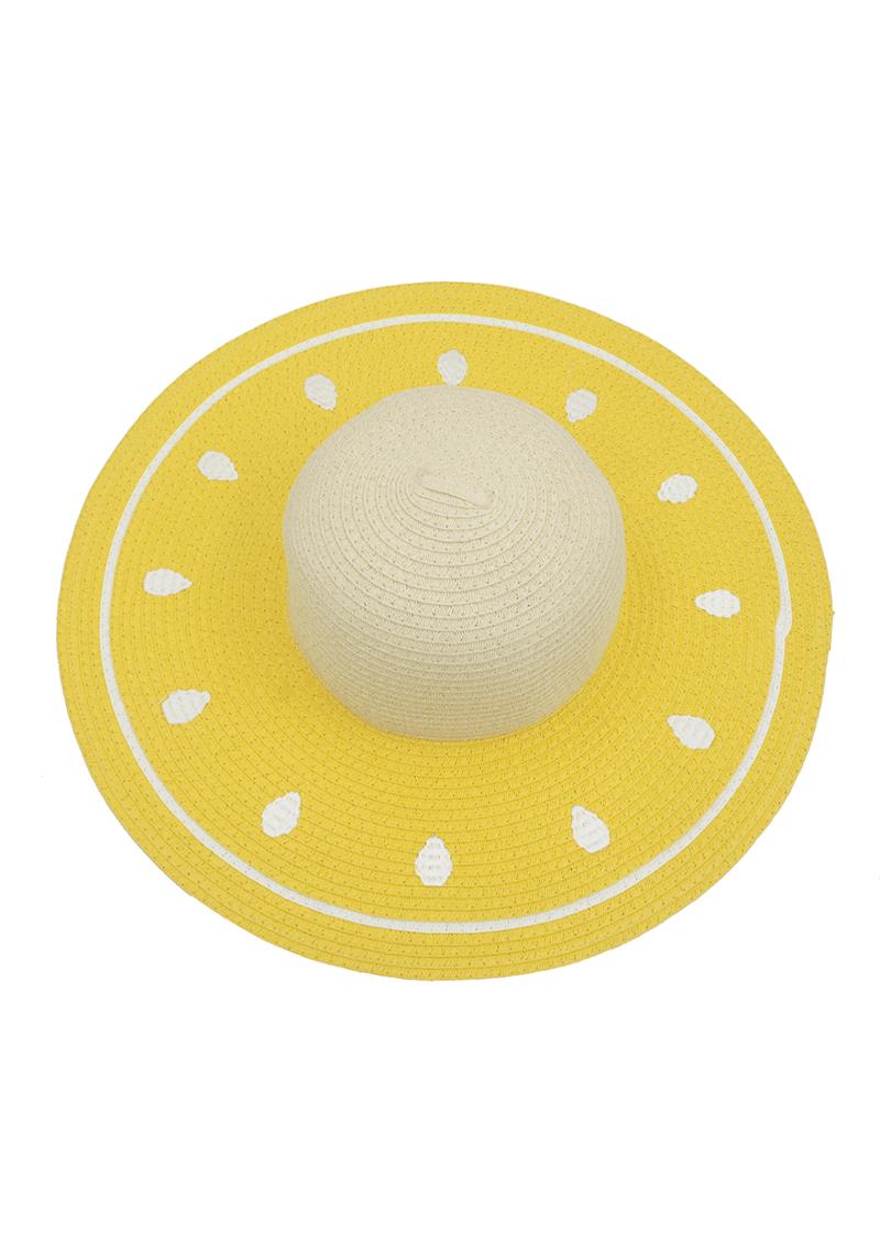 LEMON STRAW FLOPPY SUN HAT