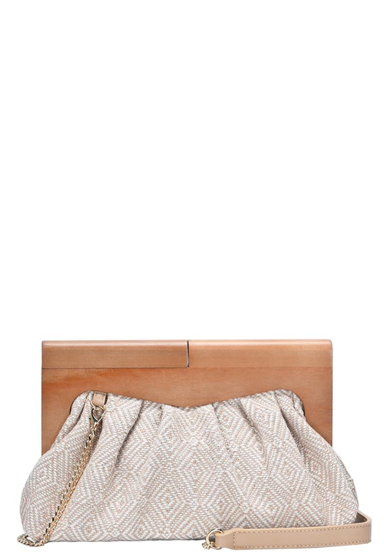 PATTERN DESIGN WOODEN CROSSBODY BAG
