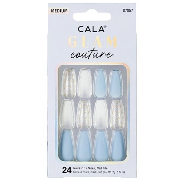 GLAM COUTURE BABY BLUE COFFIN SHAPE NAIL DECORATION SET